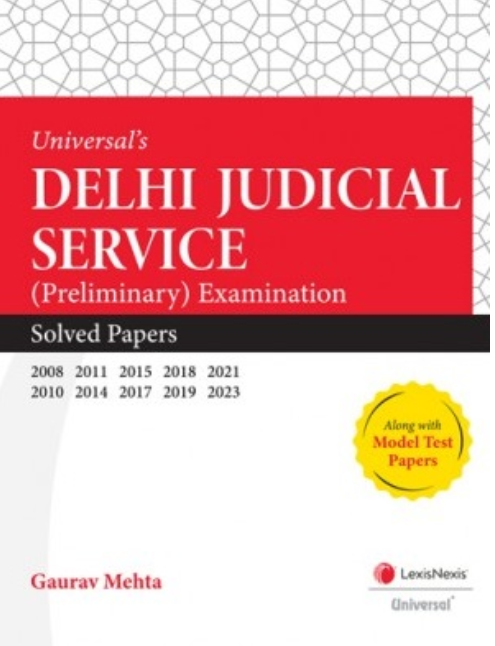 Delhi Judicial Service Solved Papers book cover by Gaurav Mehta
